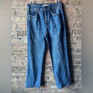 Zara Women's Straight Blue Denim Pants